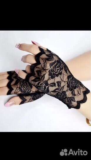 Митенки перчатки короткие кружевные