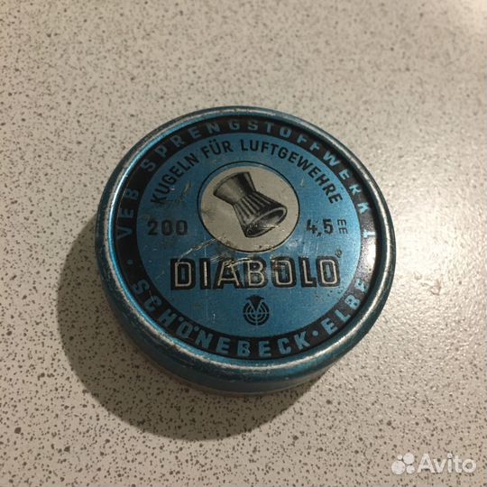 Жестяная банка из-под пуль Diabolo Германия ГДР
