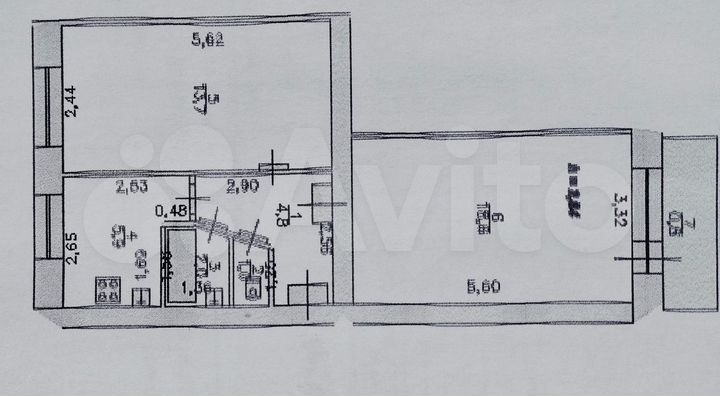 2-к. квартира, 46 м², 3/5 эт.