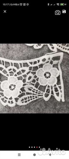 Воротник кружевной пришивной