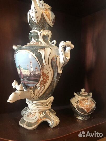 Электрический самовар фарфоровый