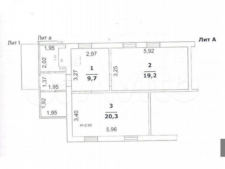 2-к. квартира, 49 м², 1/1 эт.