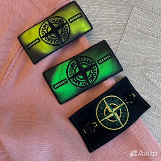 Зип-худи Stone Island + термопатч розовый цвет