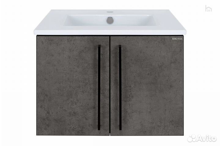 Тумба для ванной с раковиной подвесная Rock