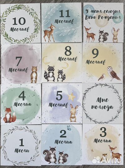 Карточки для фотосессий новорожденного