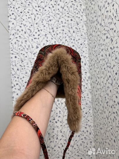 Шапка ушанка из кролика