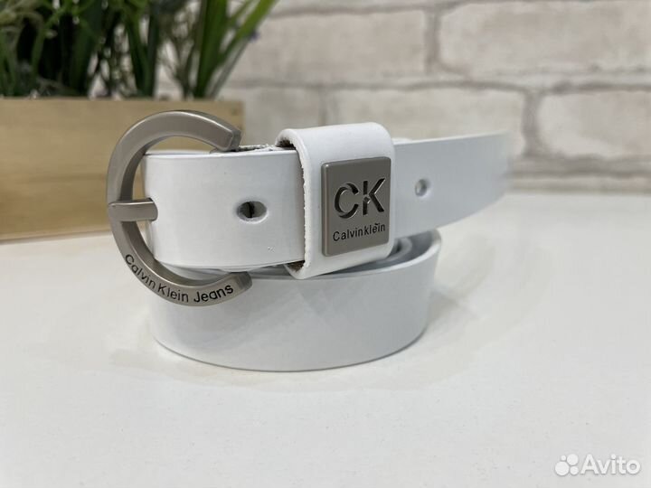 Ремень женский натуральная кожа белый