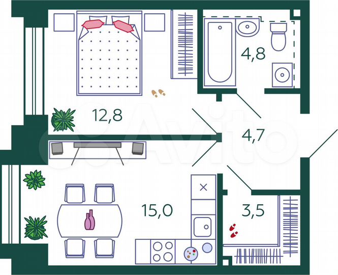 1-к. квартира, 40,8 м², 24/27 эт.