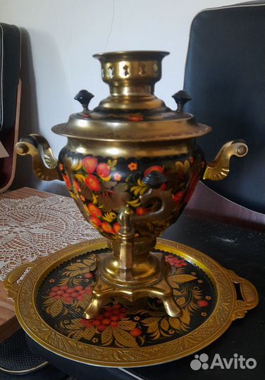 Самовар электрический расписной Хохлома