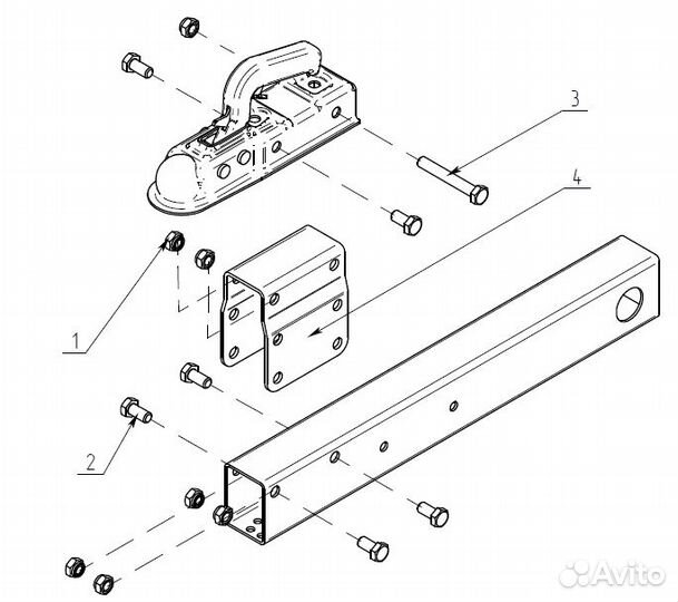 Кронштейн замкового устройства прицепа #60мм регу