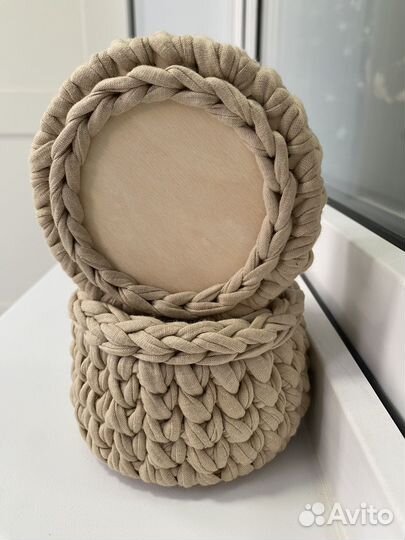 Корзина из трикотажной