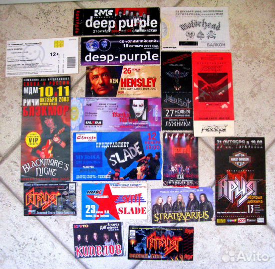 Бланки Билетов*Рок Концерты*1990-2000х*+Редкие