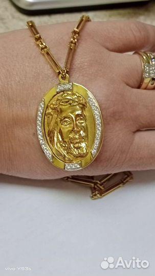 Золотая цепь 750 пробы с бриллиантами