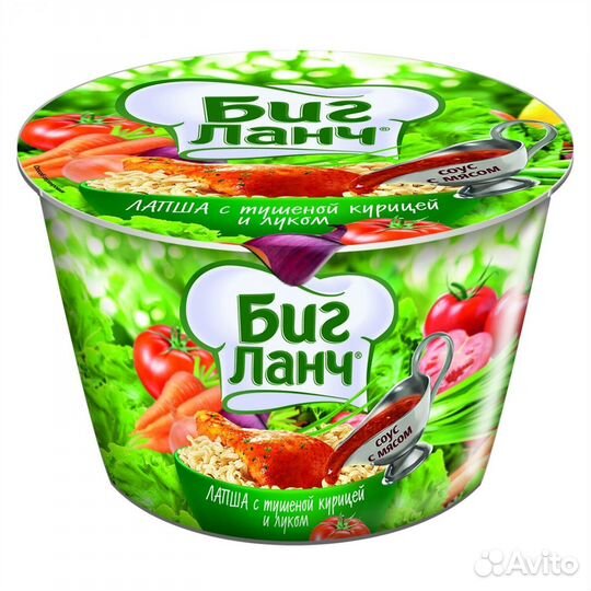 Лапша Биг Ланч с тушёной курицей и луком 90г (опт)