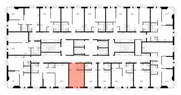 Квартира-студия, 23,6 м², 3/33 эт.