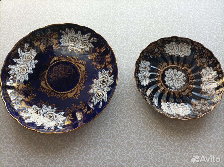 Блюдо кобальтовая. Не глина