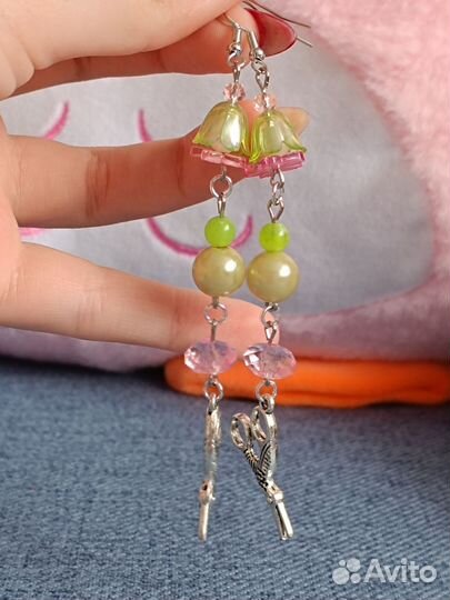 Сережки из бусин