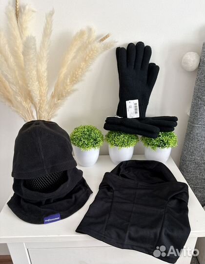 Балаклава подшлемник перчатки теплые зимние