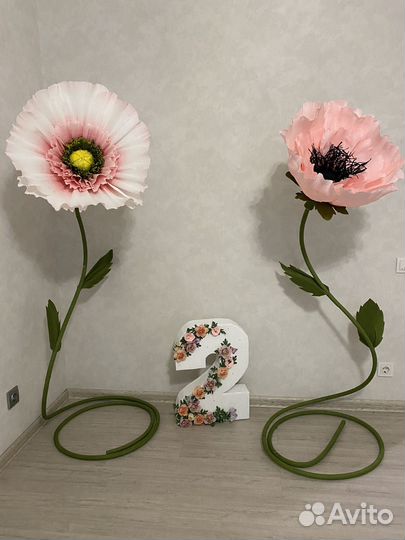 Фотозона, декор, ростовые цветы