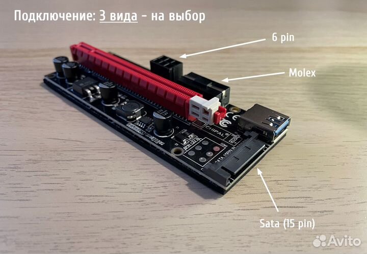 Мульти - райзер pci-e 009s (Chipal, 60 см)