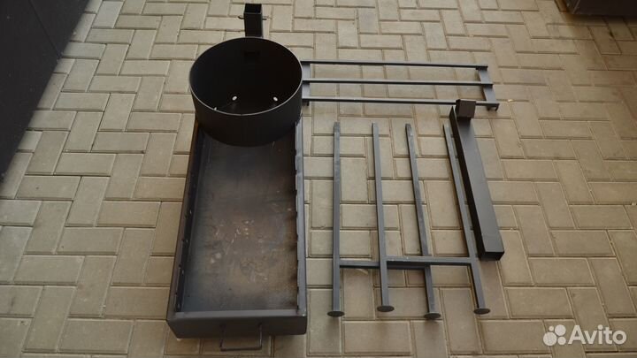 Мангал с подказанником и дымоходом на 3мм