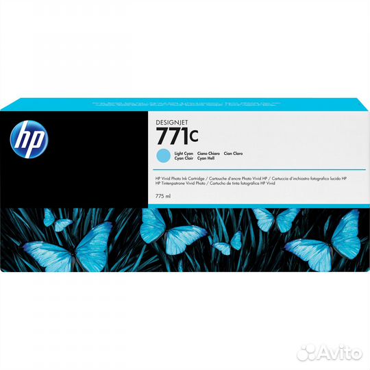 B6Y12A, Картридж/ HP 771C 775ml Light Cyan Ink Cartridge