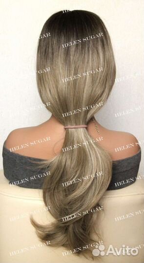 Парик омбре пепельный блонд