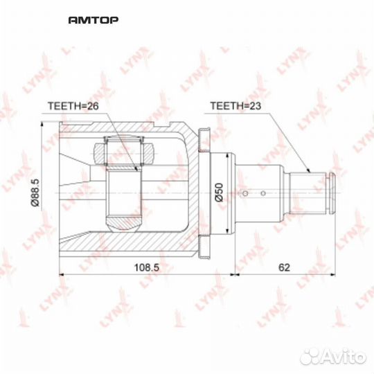 Lynxauto CI3758 шрус внутренний перед лев