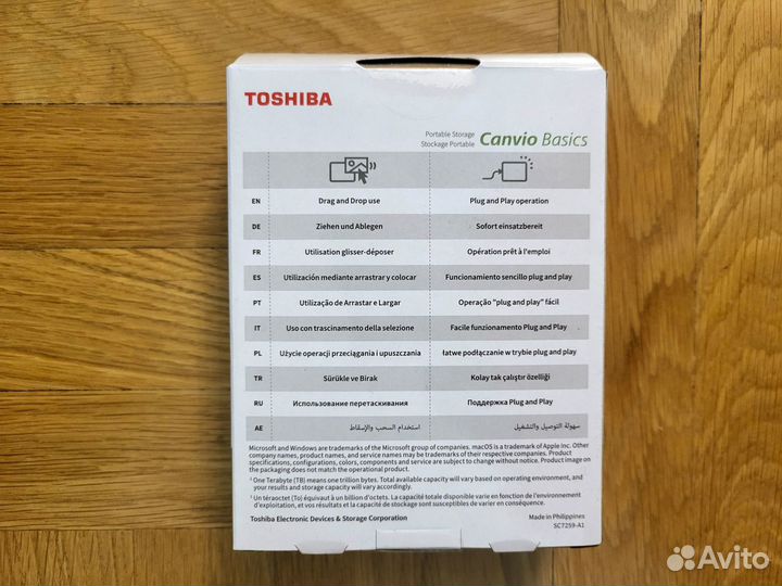 Внешний жесткий диск Toshiba Canvio Basics 1TB