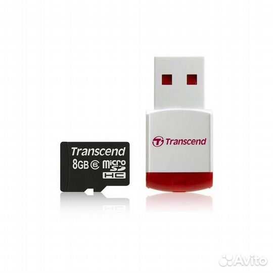 Карта памяти Transcend microsdhc 8GB TS8gusdhc6-P3