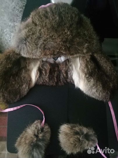 Шапка для девочки кролик