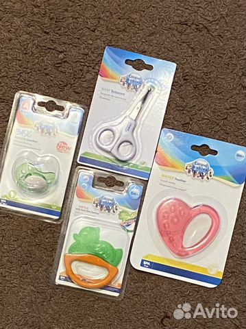 Ножницы детские, пустышка, прорезыватели для зубов