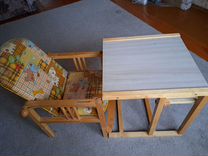 Детский стол и стул для покармлени