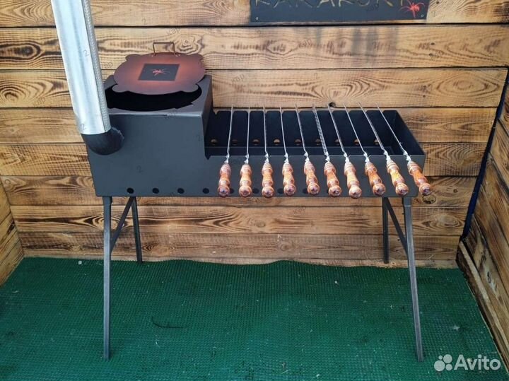 Мангал с печкой под казан