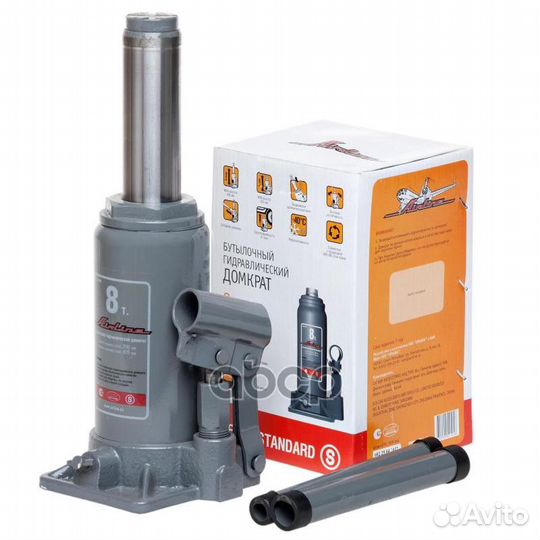 Домкрат бутылочный 8т S (MIN - 200 мм, MAX - 40