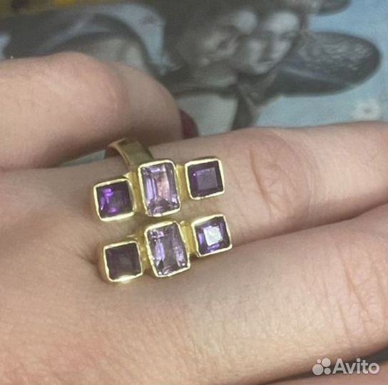 Серебряное кольцо с аметистом 925