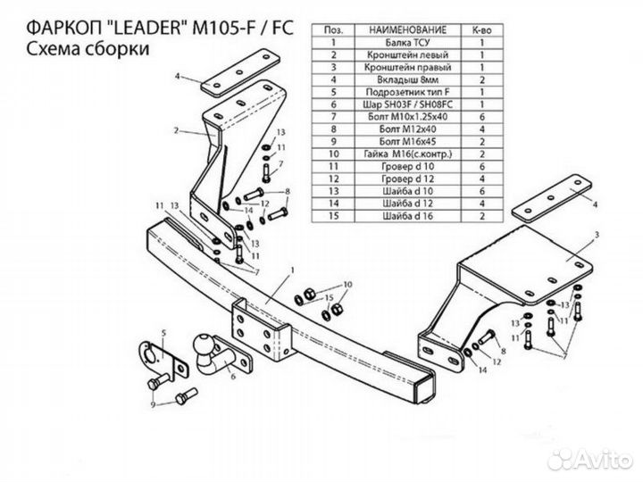 Фаркоп установка тсу Mitsubishi Outlander XL, 2005