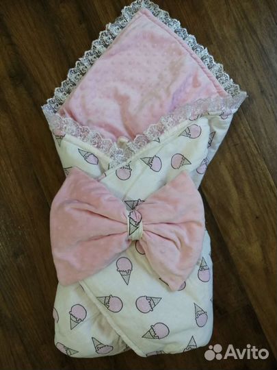 Конверт одеяло на выписку + шапочка