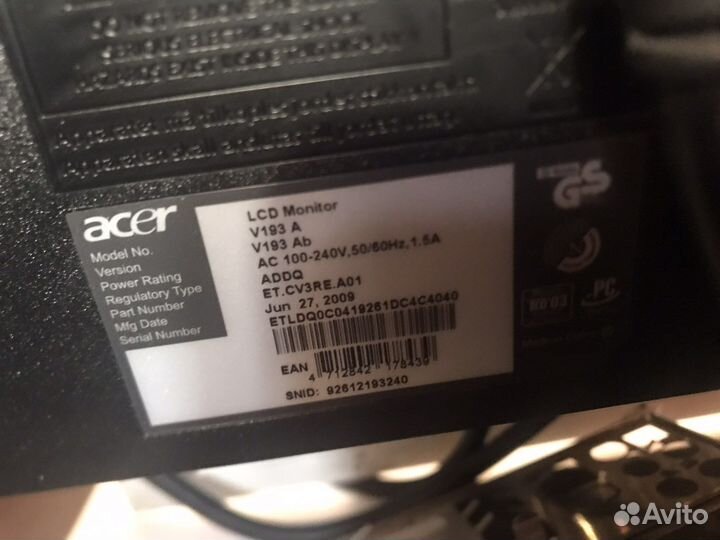 Монитор Acer V193A