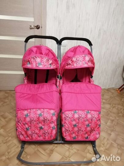 Детские санки коляска для двойни