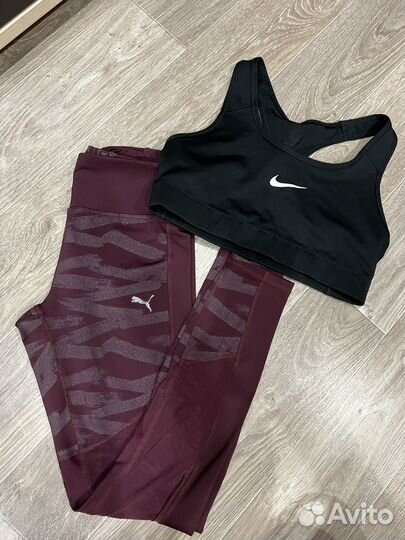 Комплект брендовой одежды легинсы puma топ nike