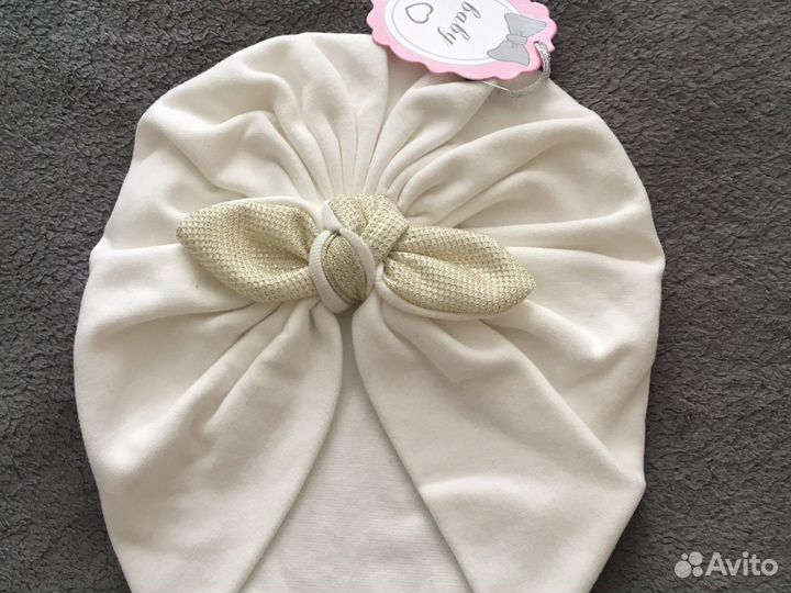 Шапка для девочки чалма 1-2 год