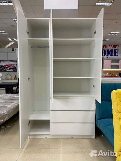 Шкаф без ручек с ящиками в стиле Икеа 1,2м