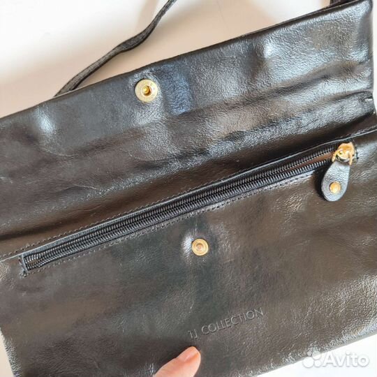 Клатч чёрный натуральная кожа TJ collection