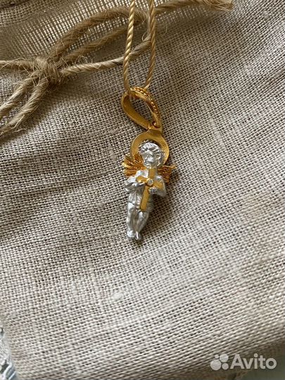 Подвеска с фианитами Ангел Хранитель