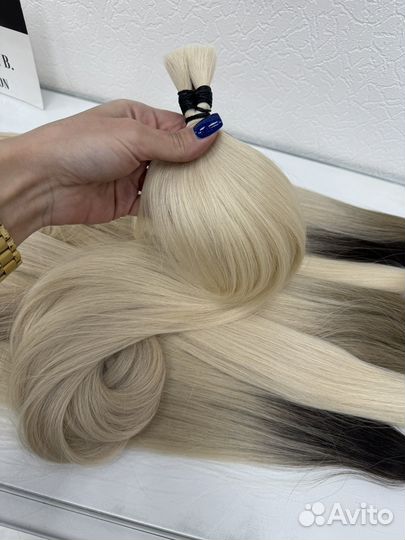 Волосы для наращивания блонд 60 см