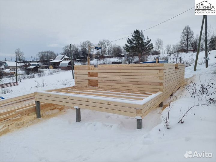 Дома срубы 6х9м. 1 этаж из бруса с террасой 3х6м