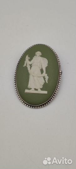 Брошь Wedgwood Jasperware, Англия, серебро 925 п