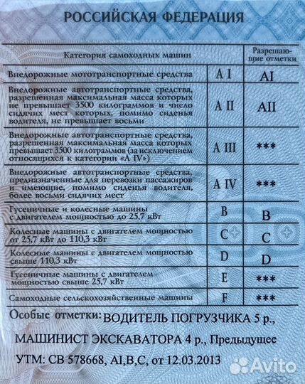 Тракторные права Экскаватор Трактор Погрузчик