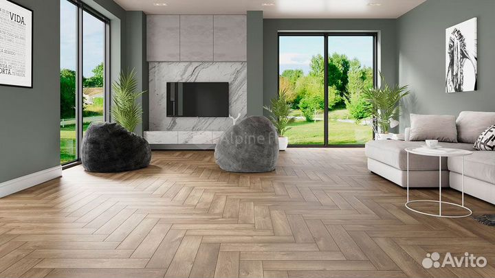 Пвх плитка, кварц виниловый ламинат Alpine Floor Parquet Premium ABA Дуб Натуральный Отбеленный есо